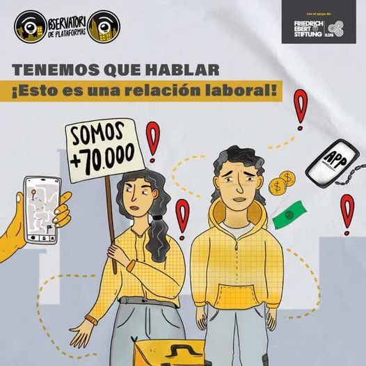 29nov 2021 Relacion laboral podcast Esta es una imagen sobre trabajadores de plataformas en Ecuador